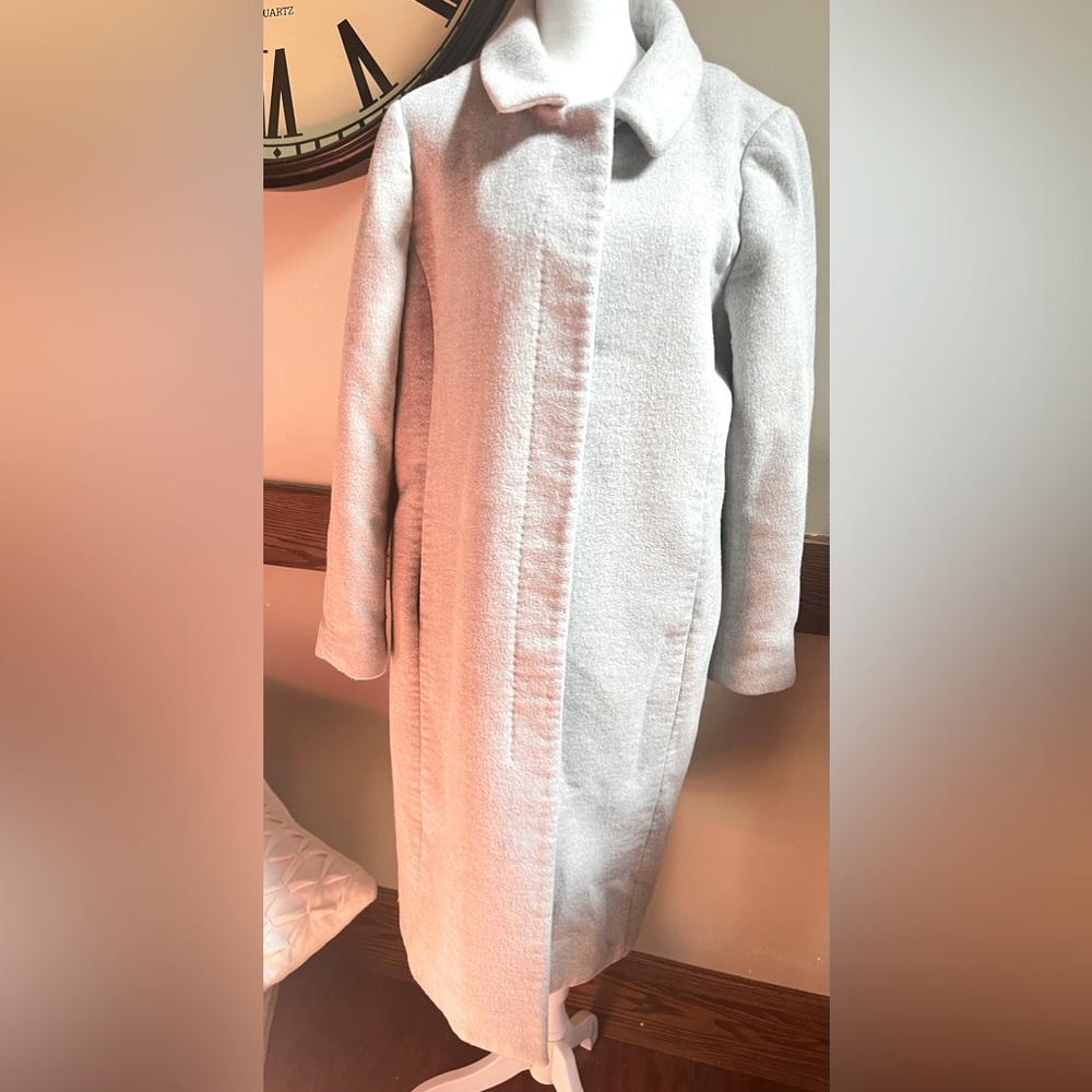 Talbots Gray Wool Full Length Coat. Woman's Size L
